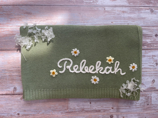 Personalized Matcha Baby Blanket